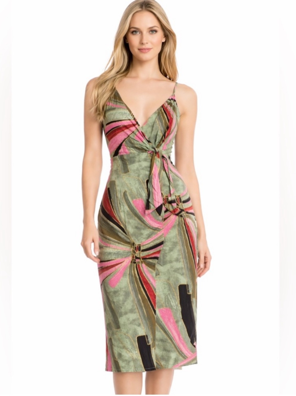 NWOT Jason Wu Linen Wrap Midi Dress